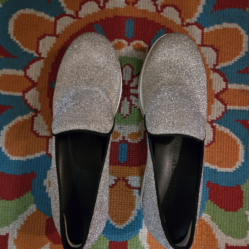Stella McCartney Sparkling Silver Wedges